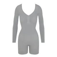 SEAMLESS SCULPT LONG SLEEVE LOW BACK MID THIGH BODYSUIT