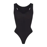 SEAMLESS SCULPT SCOOP NECK THONG BODYSUIT