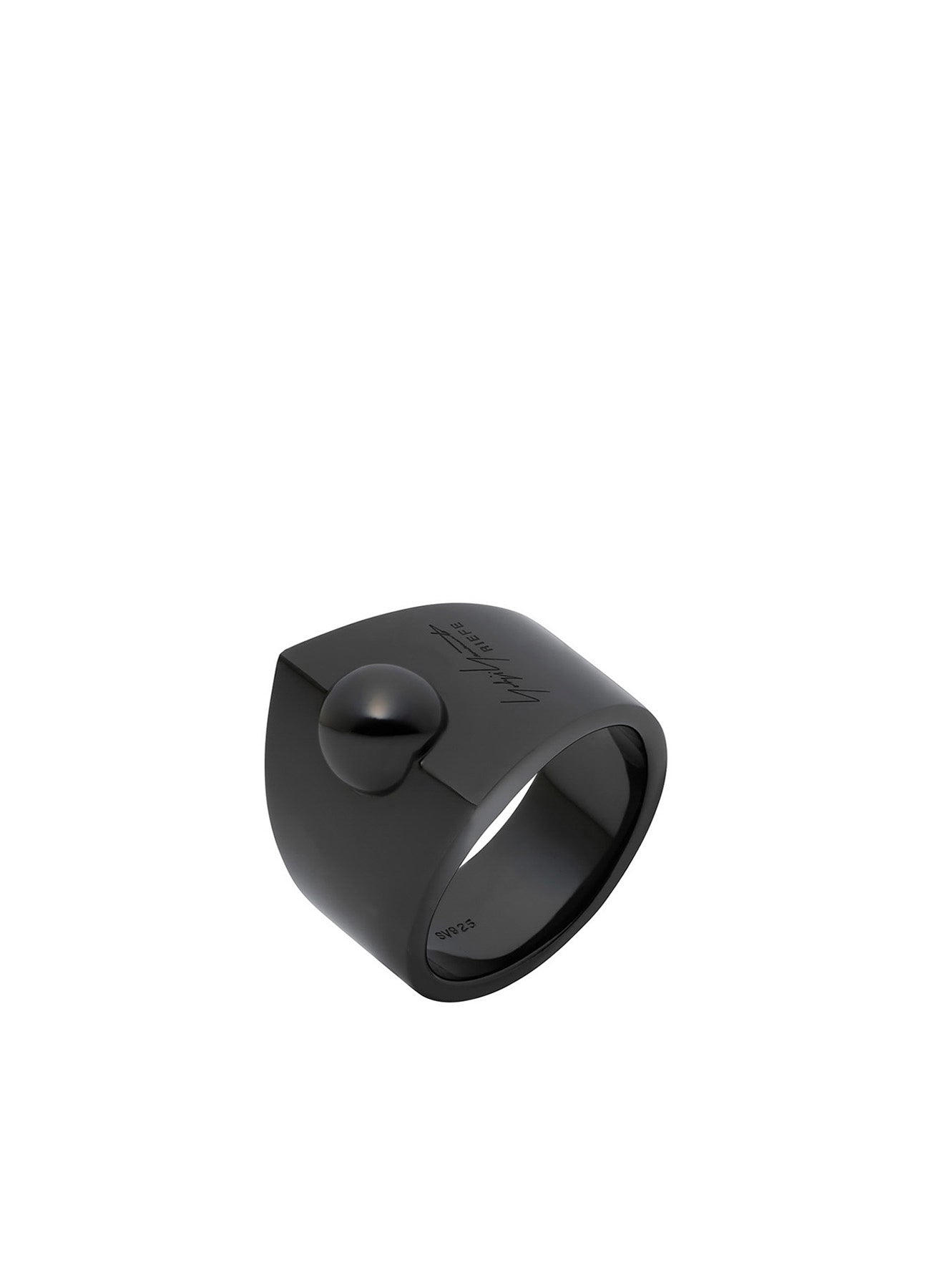 SILVER 925 BK KNUCKLE BALL RING BK
