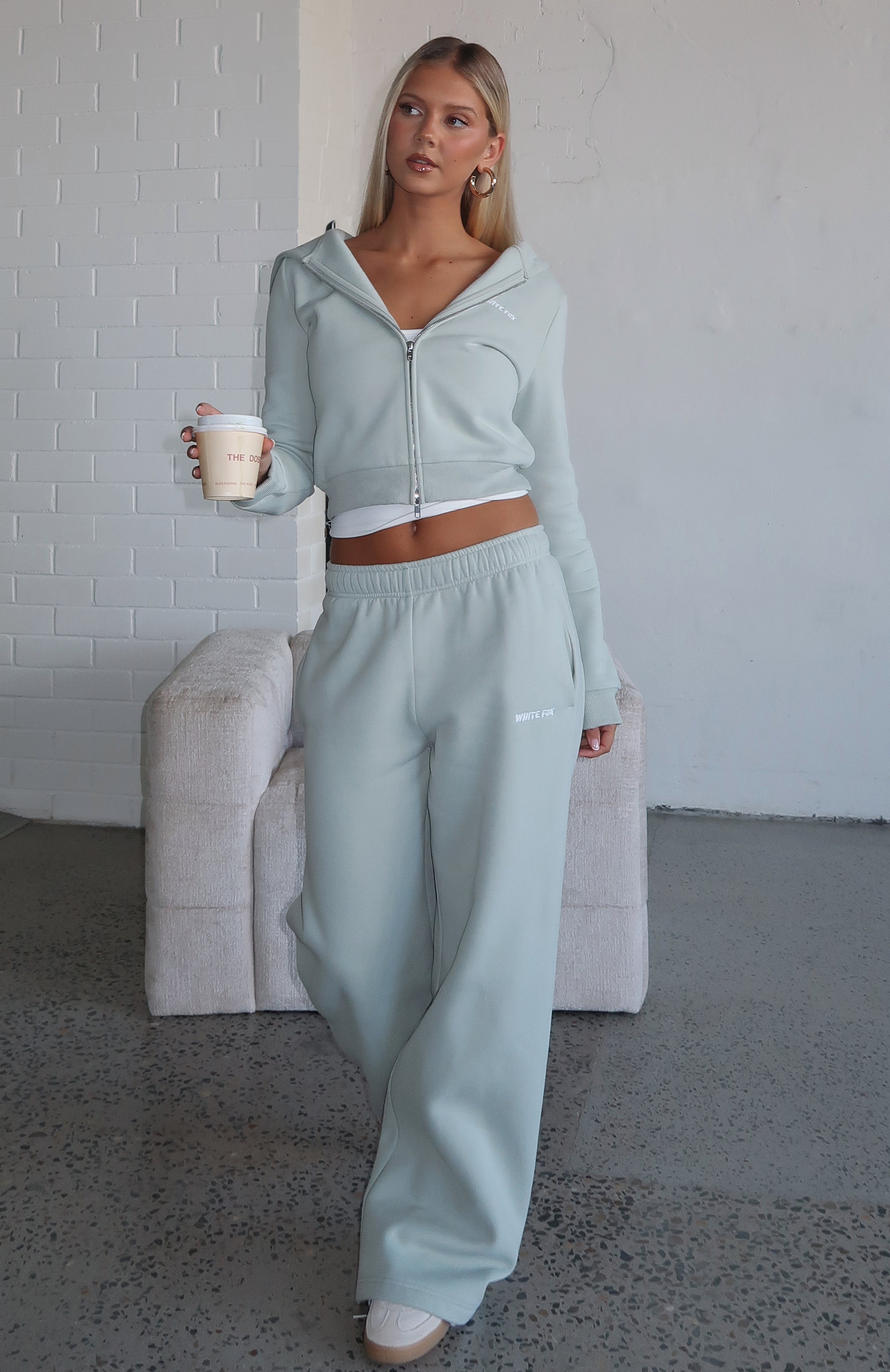 Comfy And Cute Wide Leg Sweatpants Seafoam