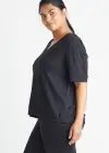V-neck Lounge Tee(Black,XS)