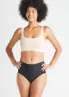 Non-Shaping Bonded Brief w/ Mesh(Black,S)