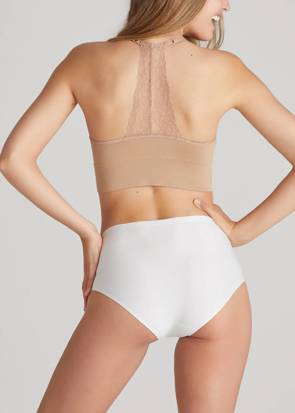 Non-Shaping Bonded Brief w/ Mesh(Blue Blush,S)