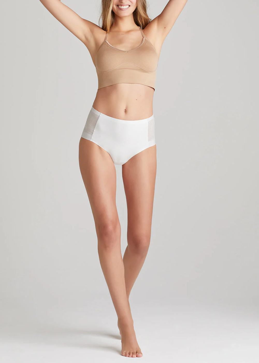 Non-Shaping Bonded Brief w/ Mesh(Blue Blush,S)