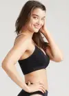 V-Neck Bralette w/ Removable Pads(Black,S/M)