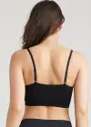 V-Neck Bralette w/ Removable Pads(Black,S/M)