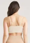 V-Neck Bralette w/ Removable Pads(Nude,S/M)