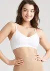 V-Neck Bralette w/ Removable Pads(White,S/M)