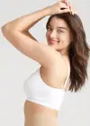 V-Neck Bralette w/ Removable Pads(White,S/M)