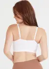 V-Neck Bralette w/ Removable Pads(White,S/M)