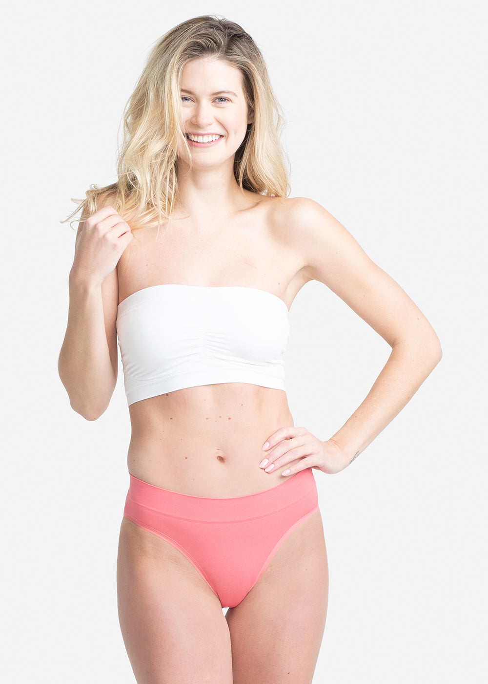 Bandeau Bra w/ Removable Pads(White,S/M)