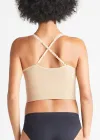 Claudia Longline Bra Top w/ Removable Pads(Almond,S/M)