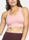 Longline Cross Back Bralette w/ Removable Pads(Blush,S/M)
