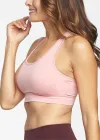 Longline Cross Back Bralette w/ Removable Pads(Blush,S/M)