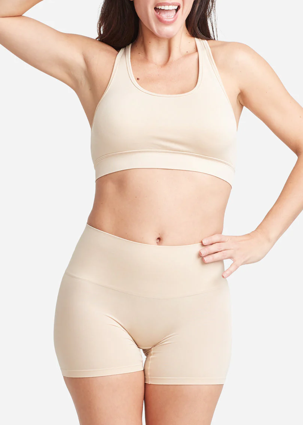 Longline Cross Back Bralette w/ Removable Pads(Frappe,S/M)