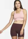 Longline Cross Back Bralette w/ Removable Pads(Blush,S/M)
