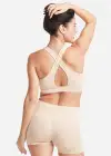 Longline Cross Back Bralette w/ Removable Pads(Frappe,S/M)