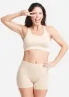 Longline Cross Back Bralette w/ Removable Pads(Frappe,S/M)