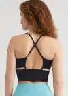 Kelly High-Neck Longline Bra Top(Black,S/M)