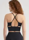 Kelly High-Neck Longline Bra Top(Black,S/M)