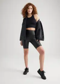 Kelly High-Neck Longline Bra Top(Black,S/M)