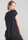Cap Sleeve Lounge Tee(Black Marl,XS)