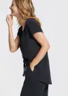 Cap Sleeve Lounge Tee(Black Marl,XS)