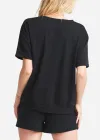 V-neck Lounge Tee(Black,XS)