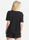 V-neck Lounge Tee(Black,XS)