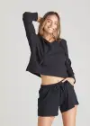 Cropped Hoodie(Black,XS)