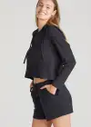 Cropped Hoodie(Black,XS)