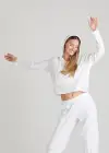 Cropped Hoodie(White,XS)