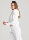 Cropped Hoodie(White,XS)