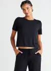 Peek-a-boo Twist Back Top(Black,XS)