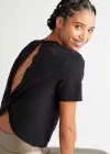 Peek-a-boo Twist Back Top