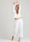 Cropped Lounge Pant(White,XS)