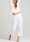 Cropped Lounge Pant(White,XS)