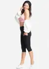 Talia Crop Shaping Legging w/ Pockets - 360Sculpt™ Cotton(Black,XS)