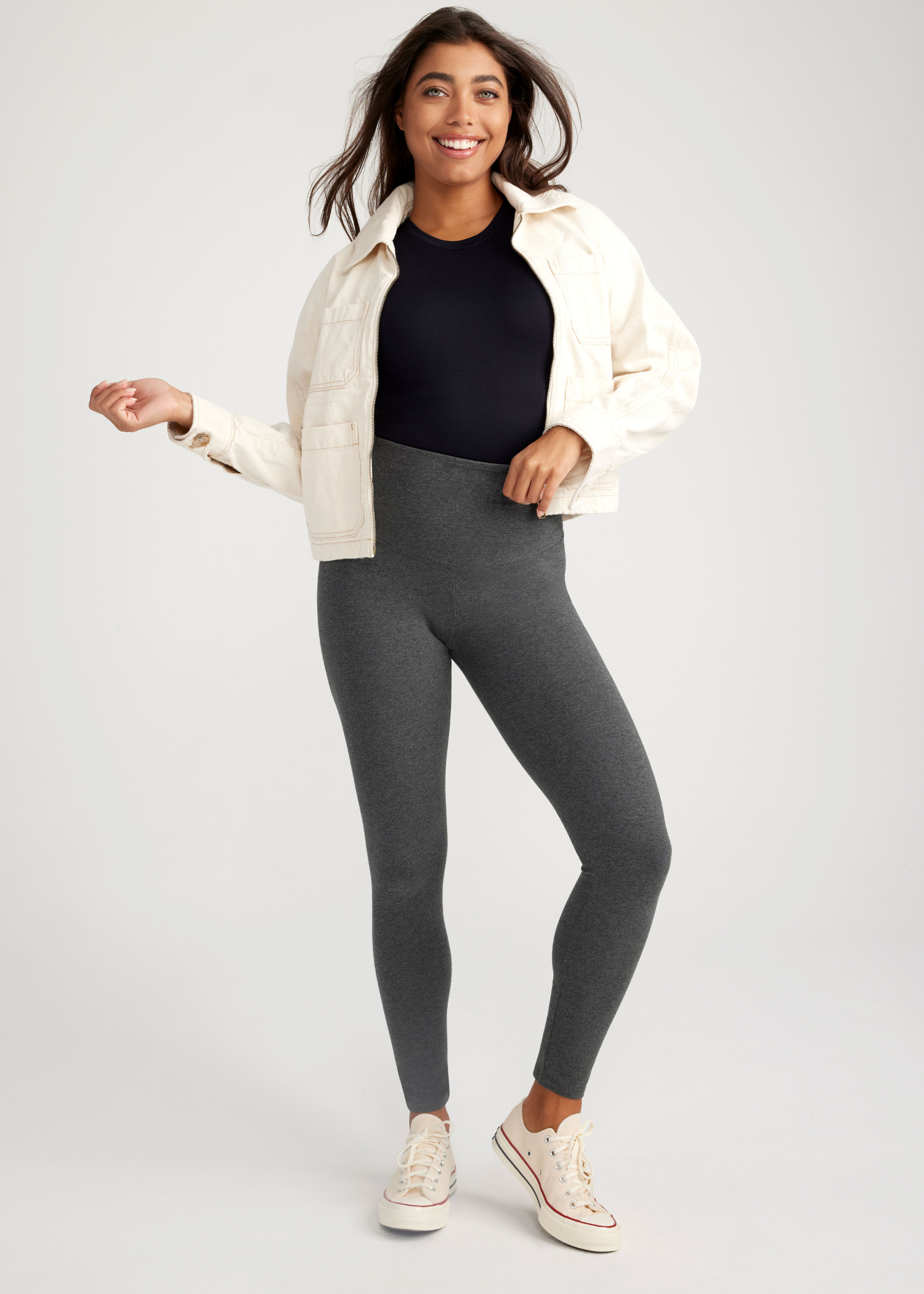 Rachel Shaping Legging - 360Sculpt™ Cotton(Heather Charcoal,XS)