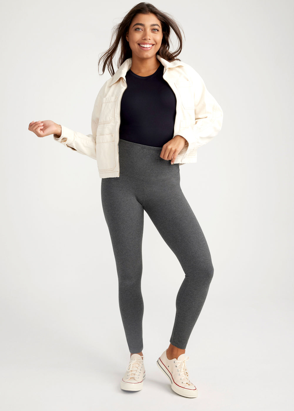 Rachel Shaping Legging - 360Sculpt™ Cotton(Heather Charcoal,XS)