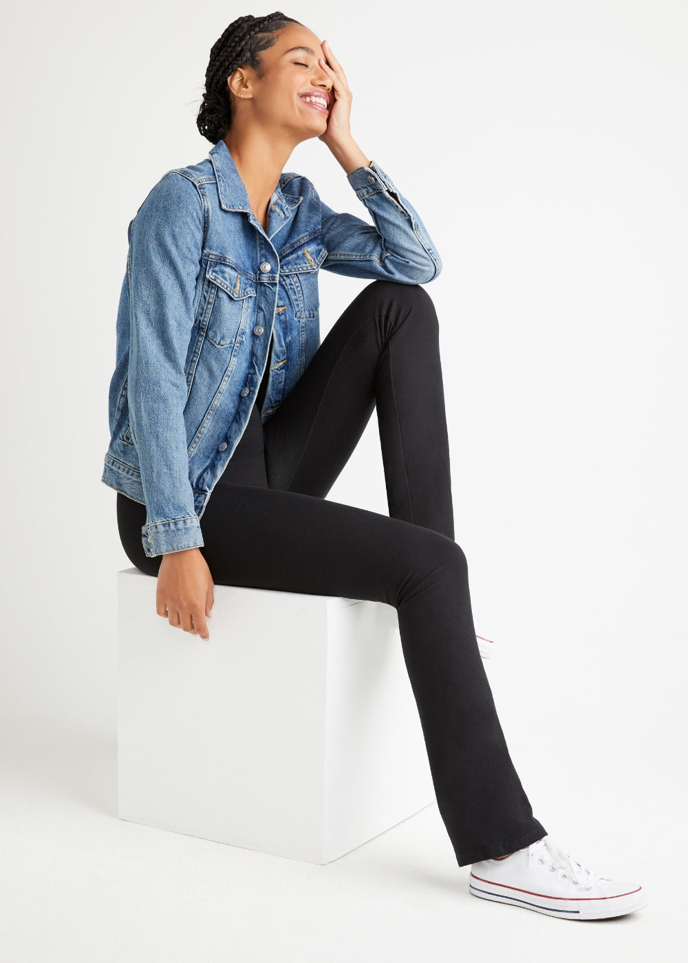 Jodi Slim Bootcut Shaping Legging - 360Sculpt™ Cotton(Black,XS)