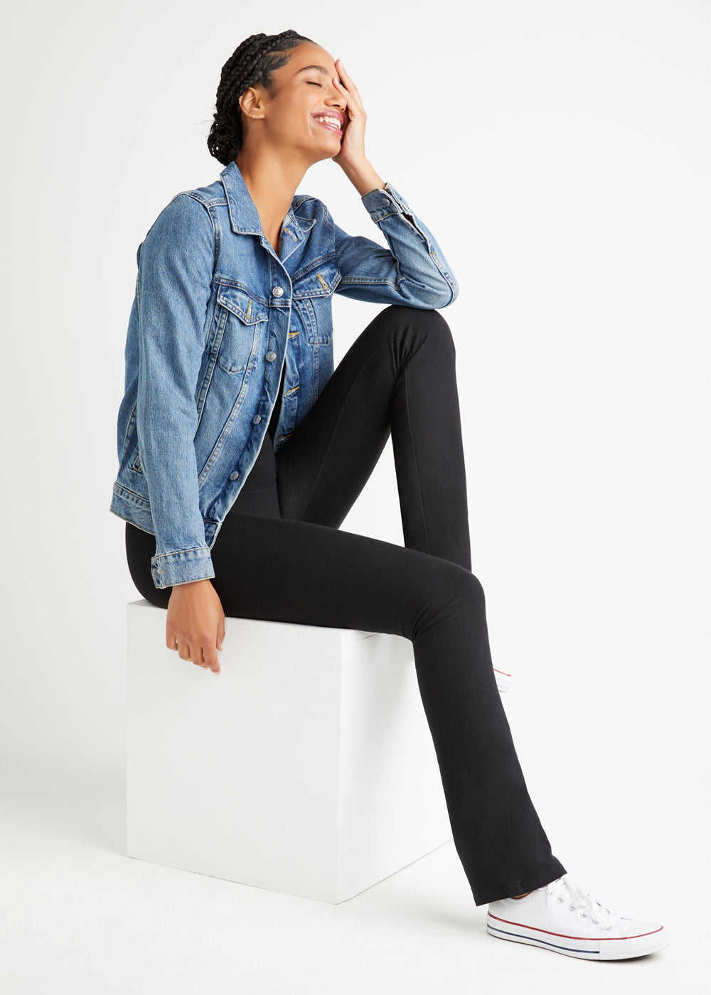 Jodi Slim Bootcut Shaping Legging - 360Sculpt™ Cotton(Black,XS)
