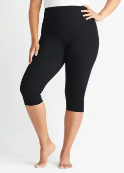 Talia Crop Capri Shaping Legging - 360Sculpt™ Cotton(Black,XS)