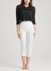 Talia Crop Capri Shaping Legging - 360Sculpt™ Cotton(White,XS)