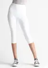 Talia Crop Capri Shaping Legging - 360Sculpt™ Cotton(White,XS)