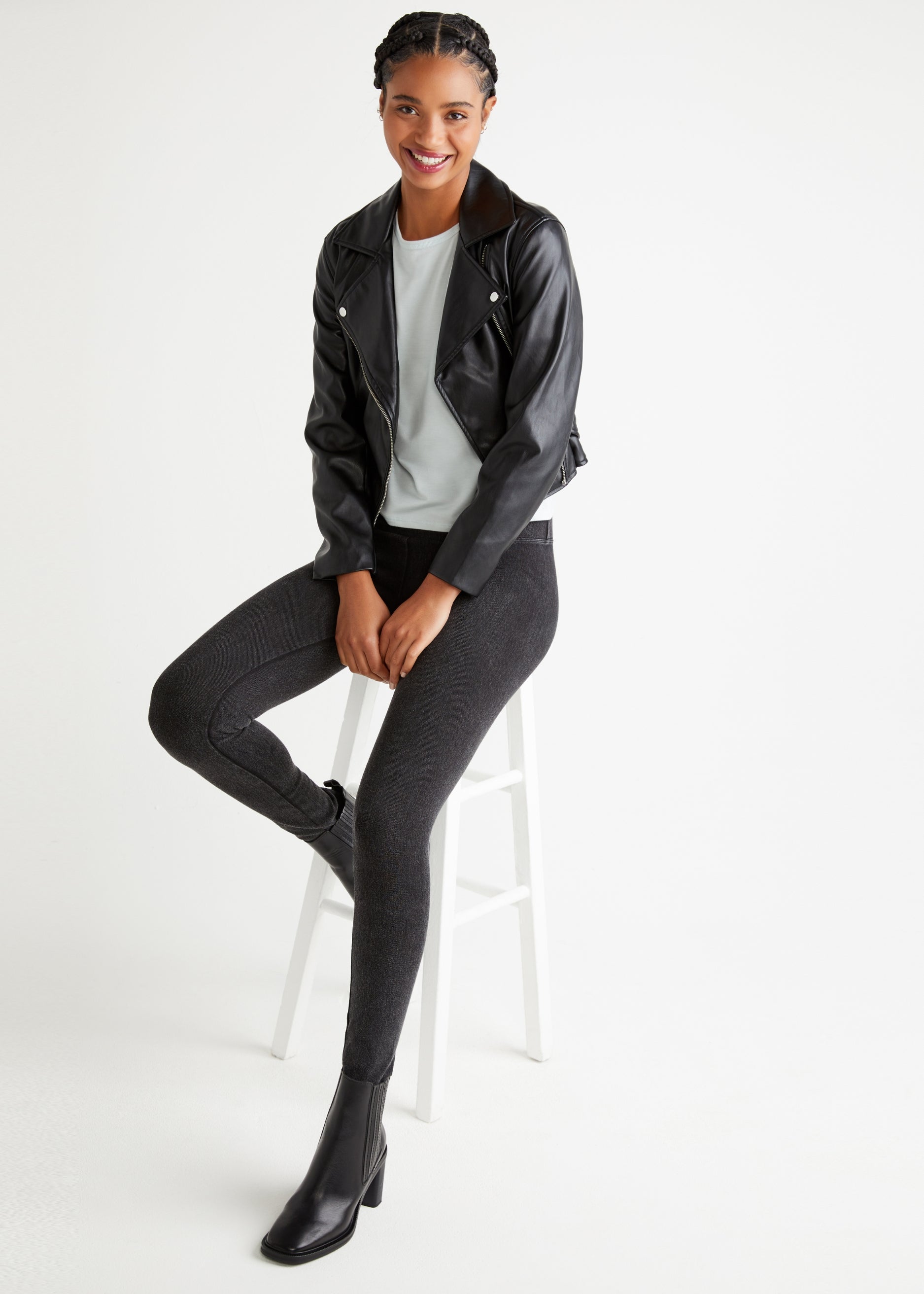 Denim Shaping Legging(Charcoal,XS)