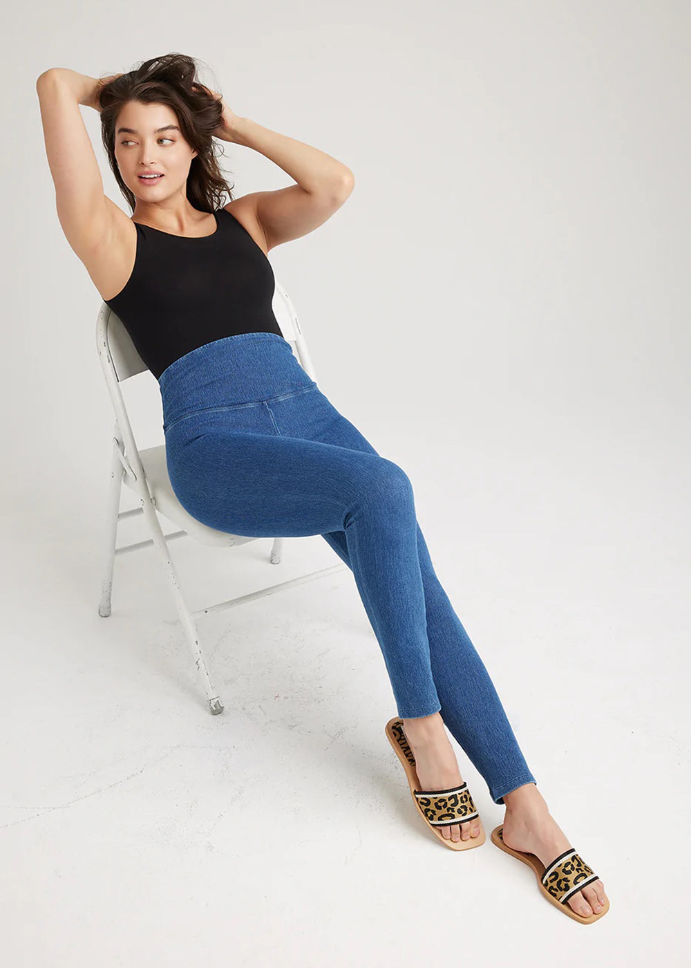 Denim Shaping Legging(Mid Wash,XS)