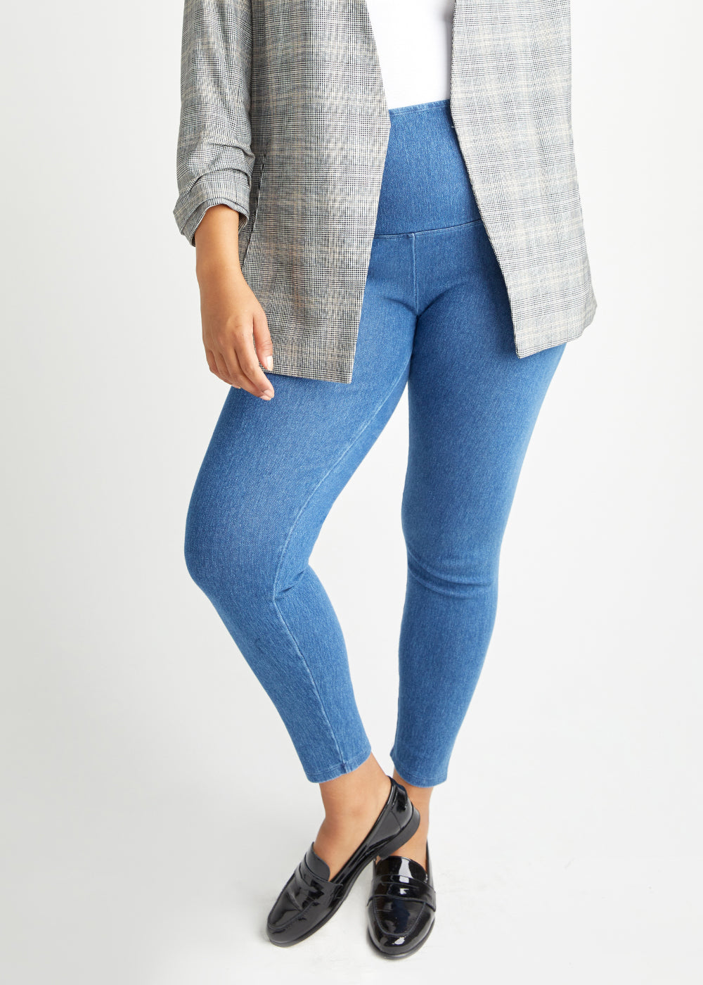Denim Shaping Legging(Mid Wash,XS)