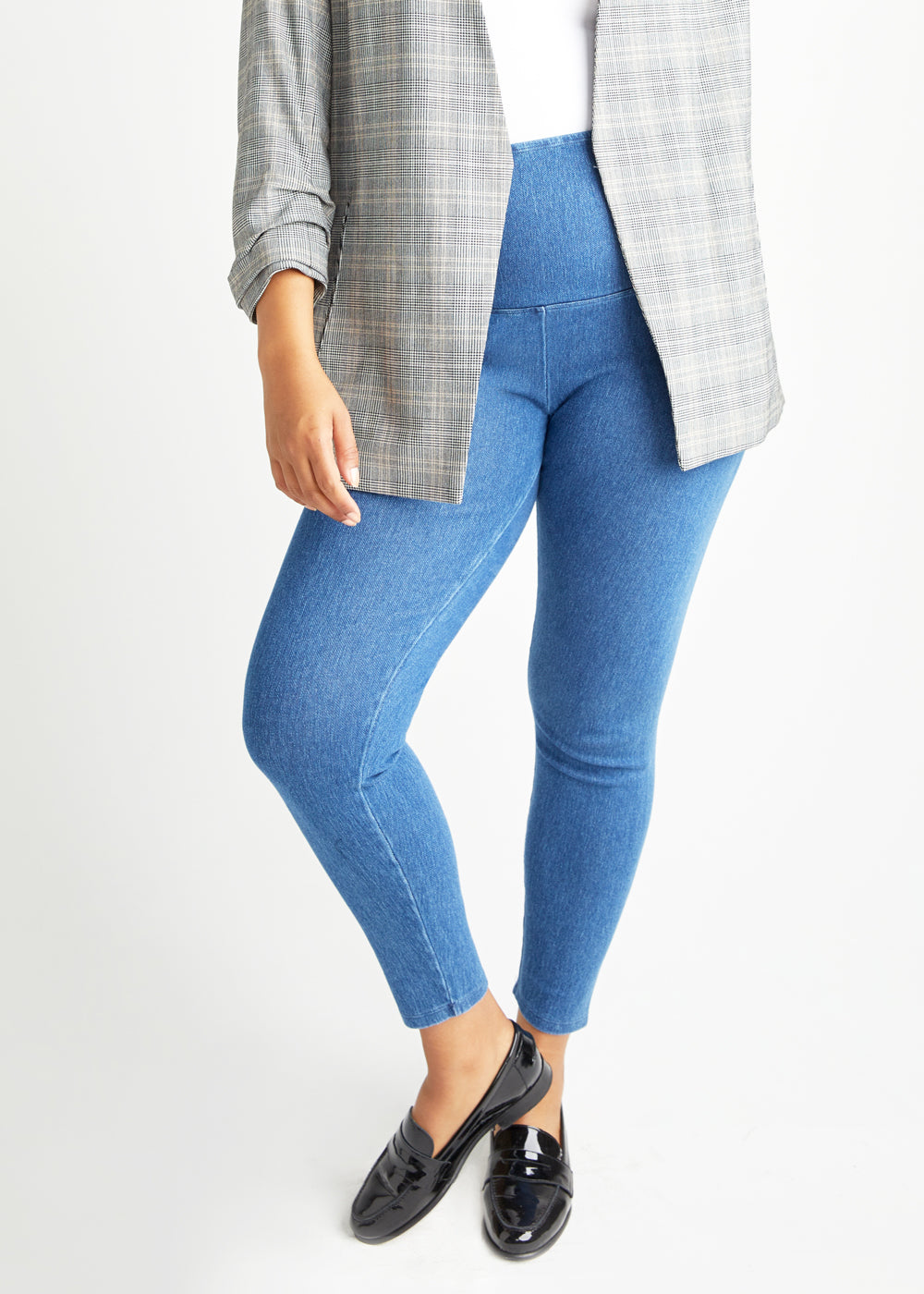 Denim Shaping Legging(Mid Wash,XS)