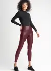 Faux Leather Shaping Legging w/ Side Zip(Zinfandel,L)